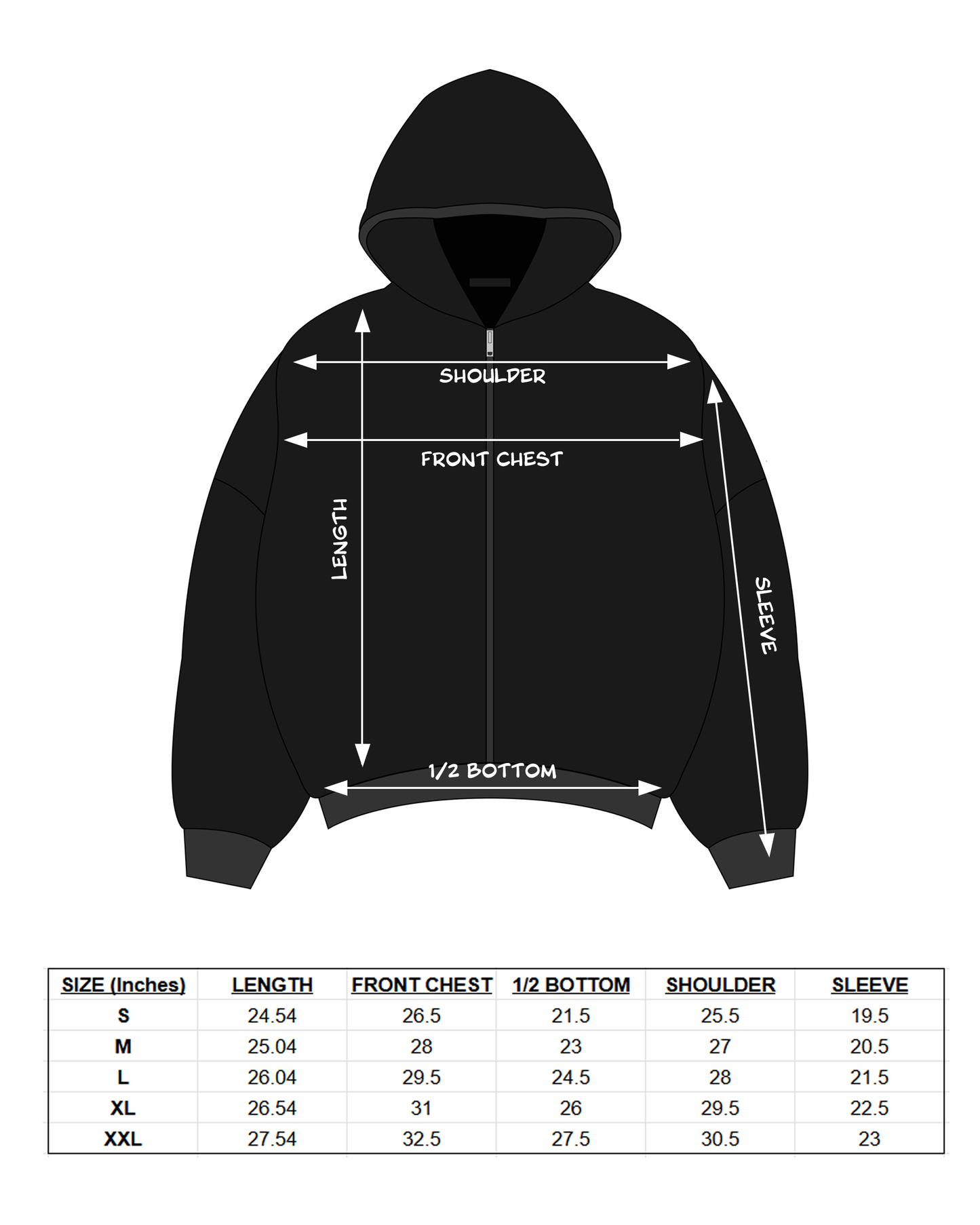 "EMINENT" Boxy Fit Zip Hoodie (Light Heather Grey)