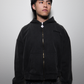 "EMINENT" Boxy Fit Zip Hoodie (Acid Wash Black)